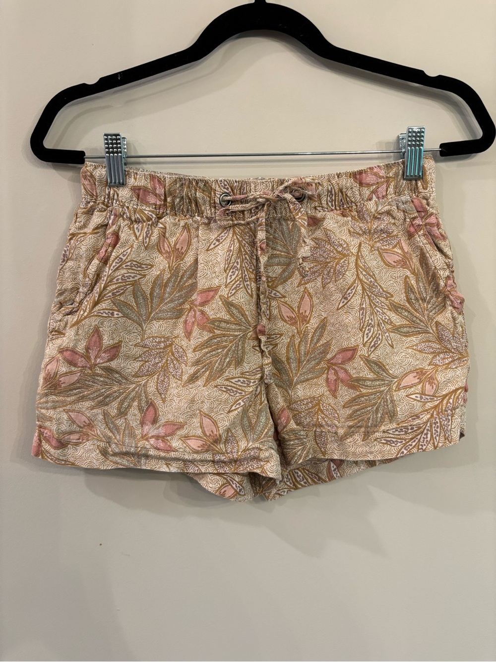 Cynthia Rowley Pink & Cream‎ Floral Drawstring Athletic Shorts